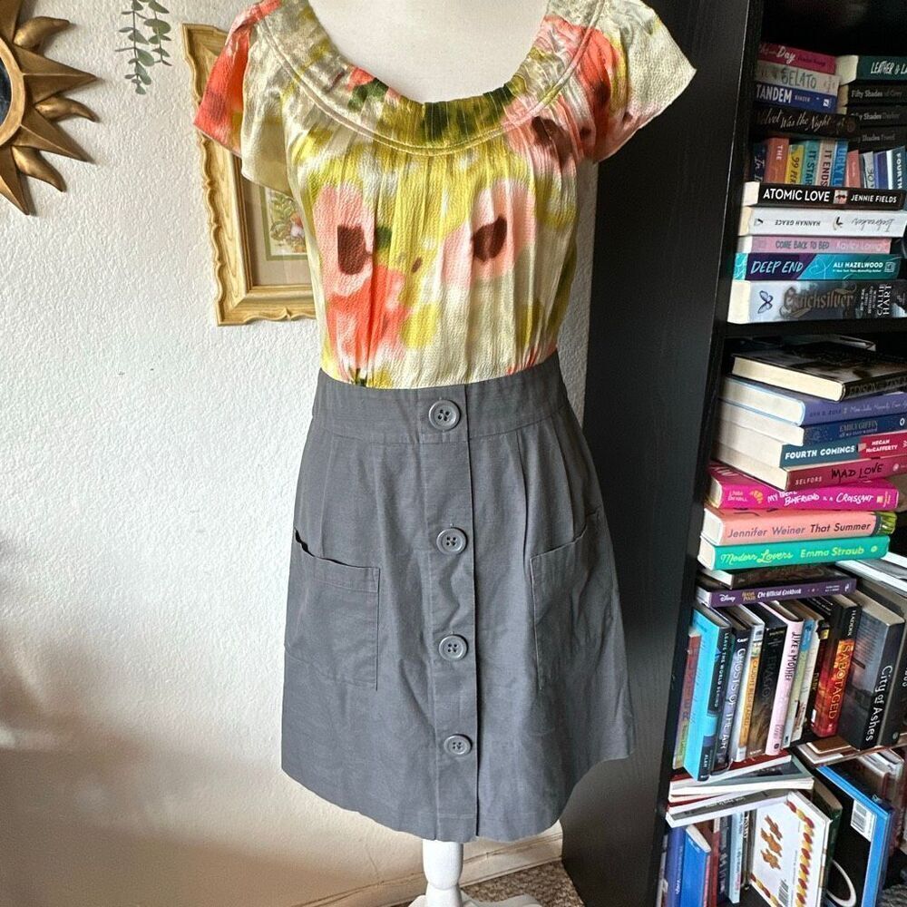 Tabitha Anthropologie Size 6 Gray & Green dress